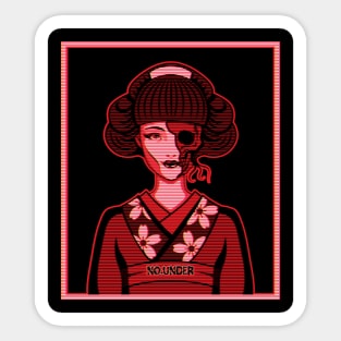 Horror geisha, dead geisha, terror geisha red Sticker